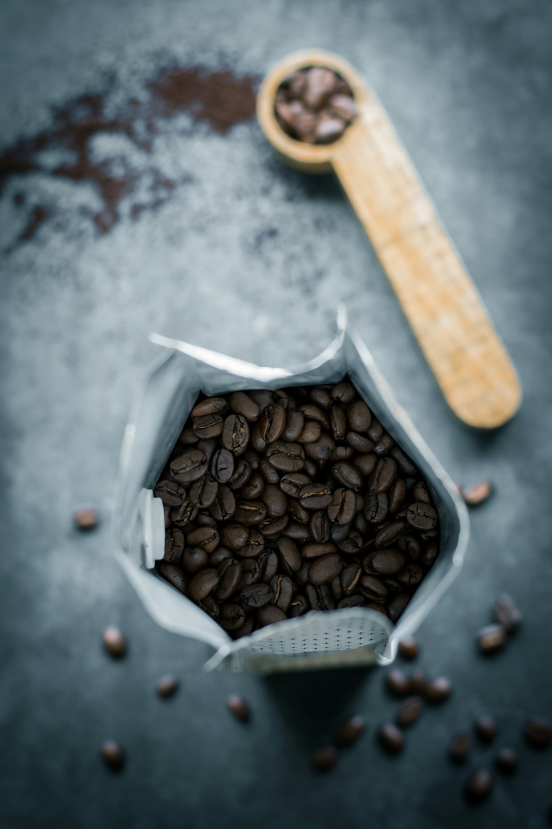 Kaffeebohnen in einer Nahaufnahme